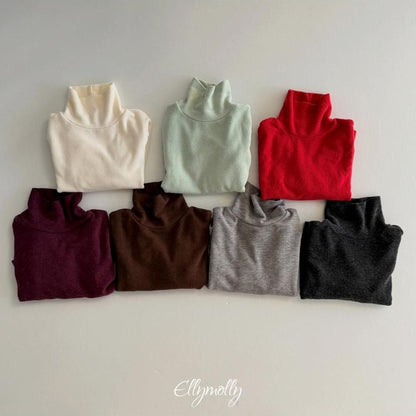 Snow Warmer Turtleneck Tee (Plain) [Ellymolly]（2026Winter） 26