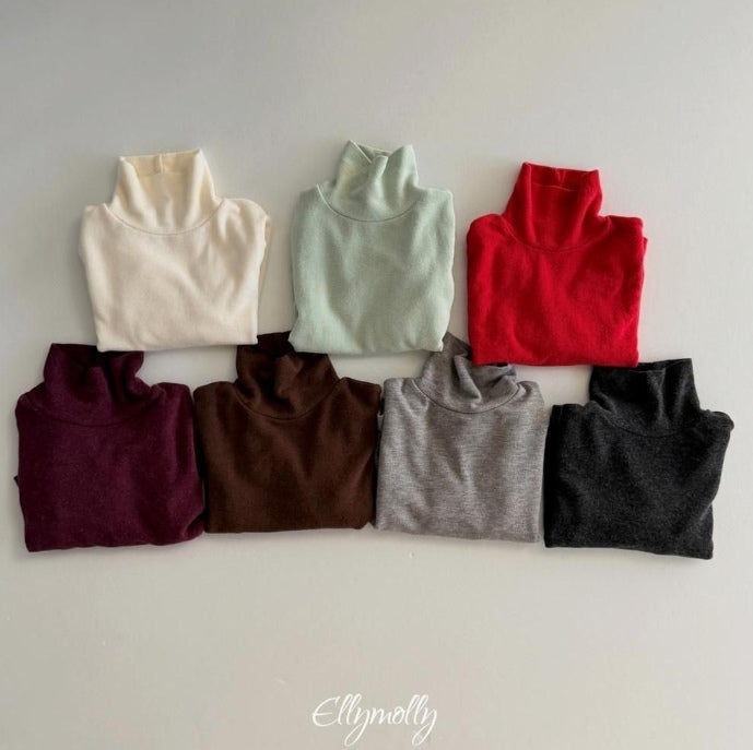 Snow Warmer Turtleneck Tee (Plain) [Ellymolly]（2026Winter） 1