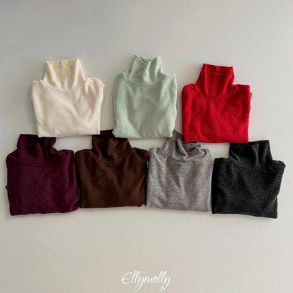 Snow Warmer Turtleneck Tee (Plain) [Ellymolly]（2026Winter） 1