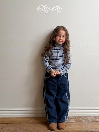 Snow Warmer Turtleneck Tee (Stripe) [Ellymolly]（2026Winter） 9