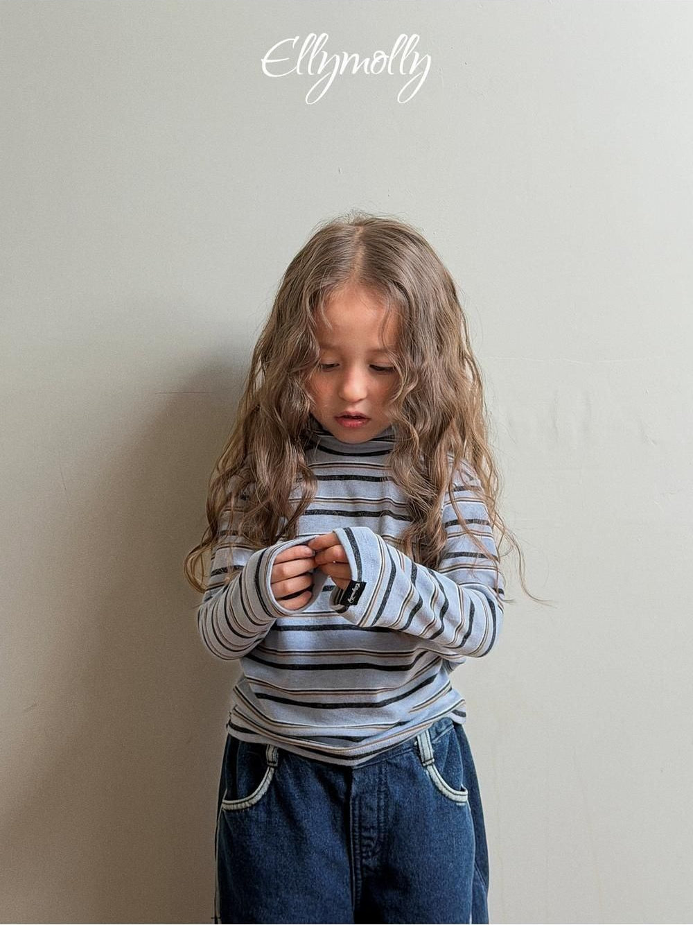 Snow Warmer Turtleneck Tee (Stripe) [Ellymolly]（2026Winter） 10