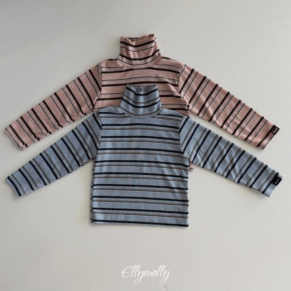 Snow Warmer Turtleneck Tee (Stripe) [Ellymolly]（2026Winter） 17