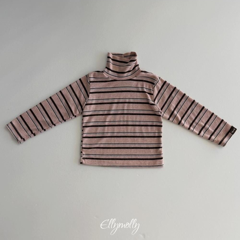 Snow Warmer Turtleneck Tee (Stripe) [Ellymolly]（2026Winter） 19