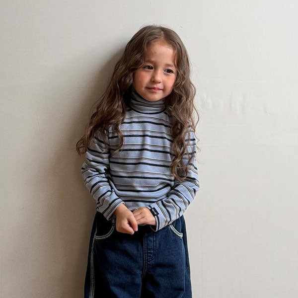 Snow Warmer Turtleneck Tee (Stripe) [Ellymolly]（2026Winter） 2