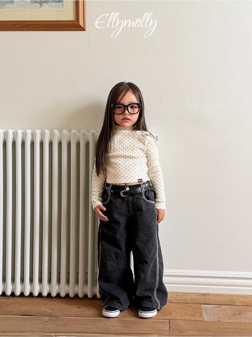 Linework Brushed Denim Pants [Ellymolly]（2026Winter） 5