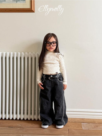 Linework Brushed Denim Pants [Ellymolly]（2026Winter） 5