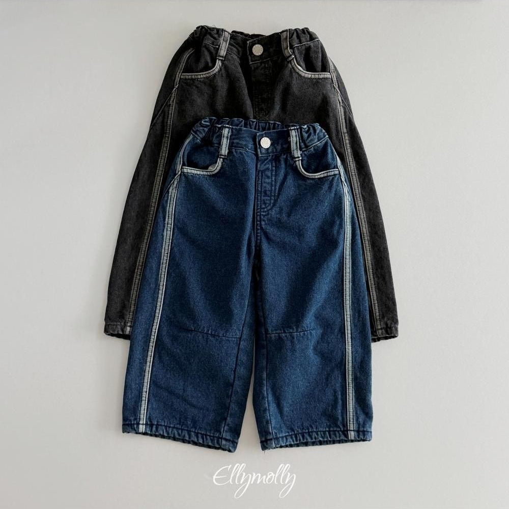 Linework Brushed Denim Pants [Ellymolly]（2026Winter） 20
