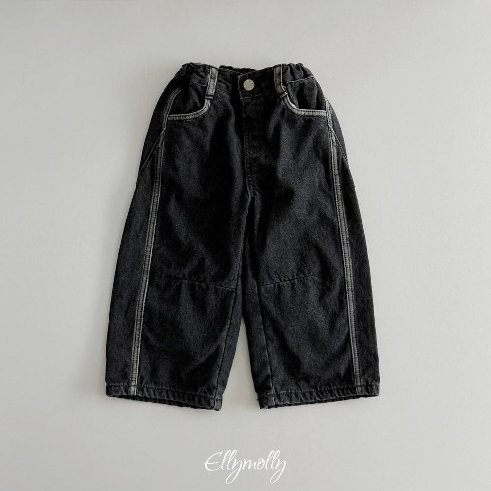 Linework Brushed Denim Pants [Ellymolly]（2026Winter） 22