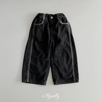 Linework Brushed Denim Pants [Ellymolly]（2026Winter） 22