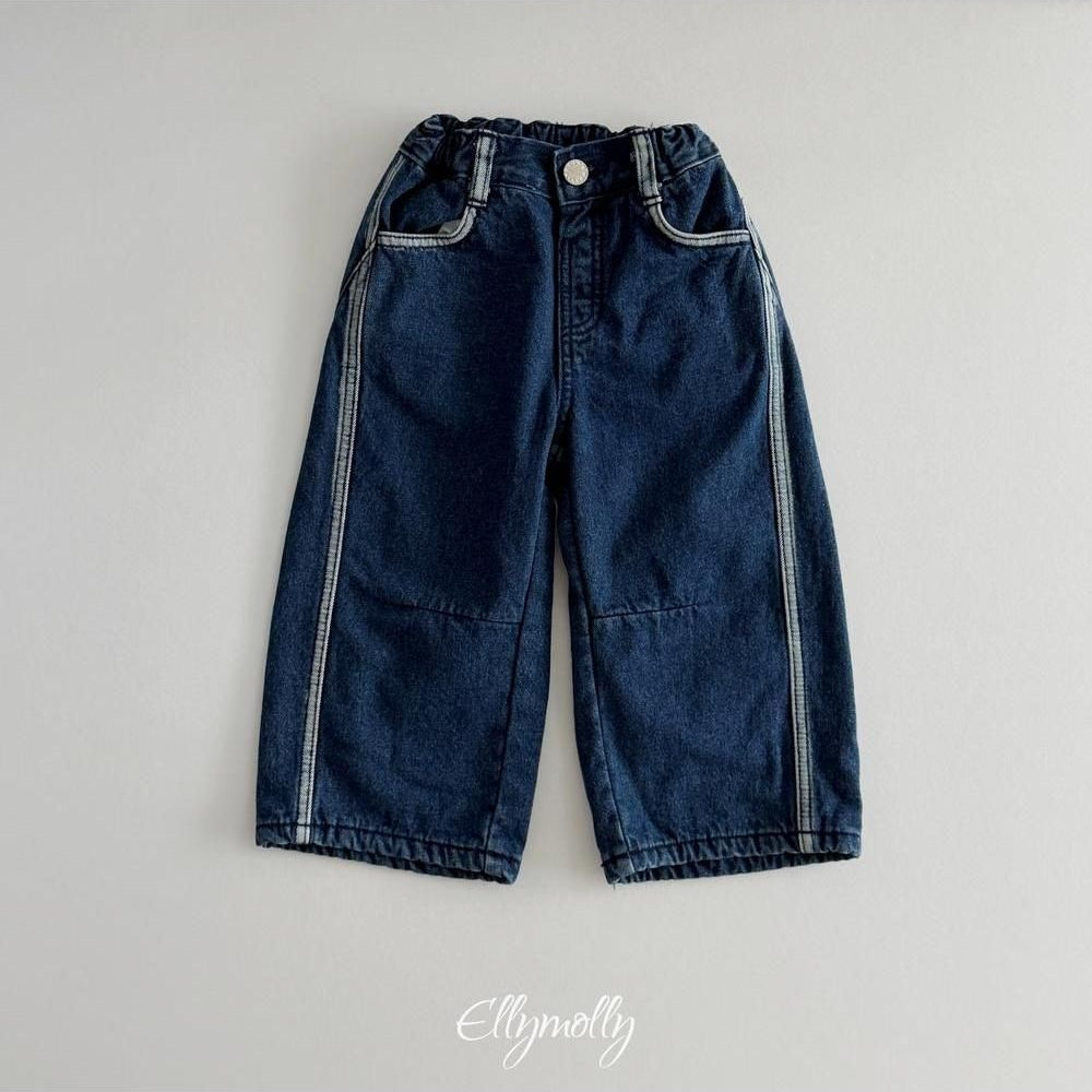 Linework Brushed Denim Pants [Ellymolly]（2026Winter） 23