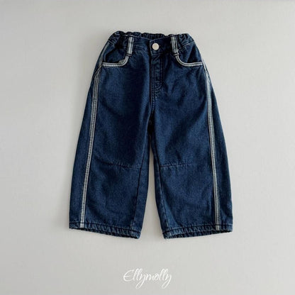 Linework Brushed Denim Pants [Ellymolly]（2026Winter） 23
