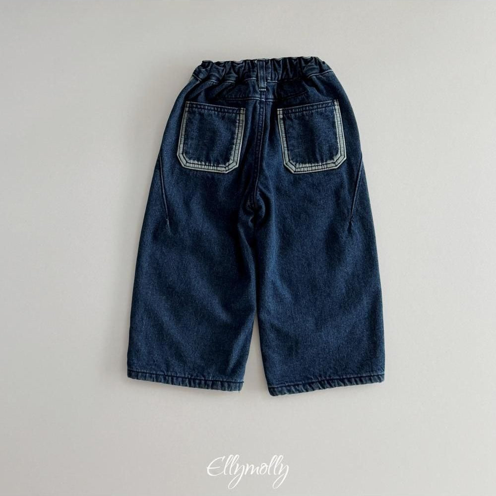Linework Brushed Denim Pants [Ellymolly]（2026Winter） 24