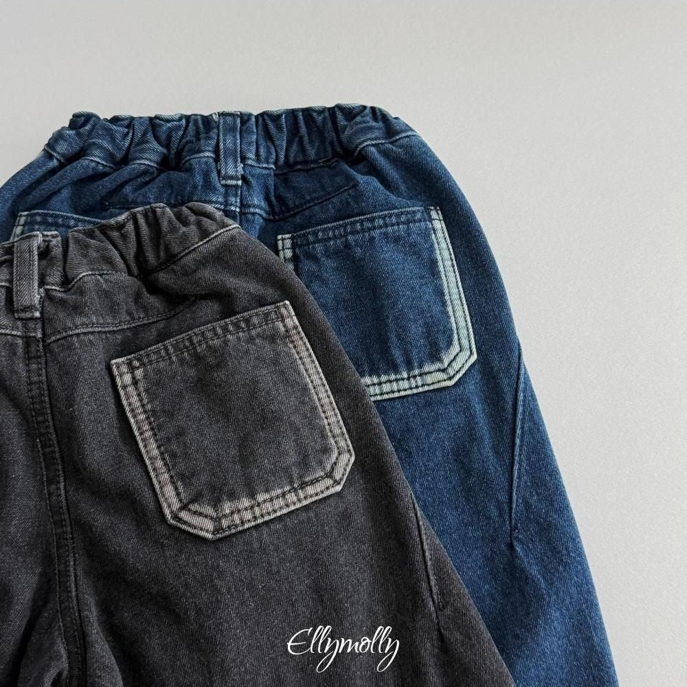 Linework Brushed Denim Pants [Ellymolly]（2026Winter） 25