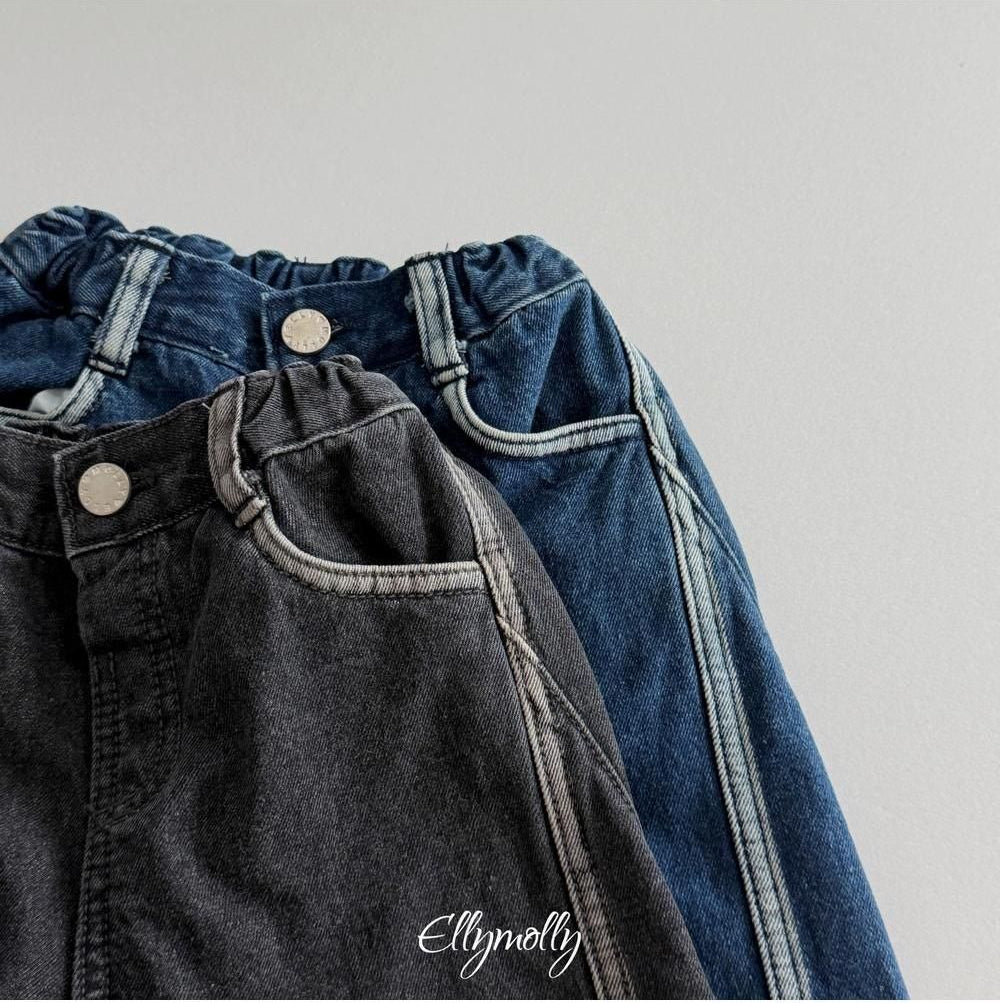 Linework Brushed Denim Pants [Ellymolly]（2026Winter） 26