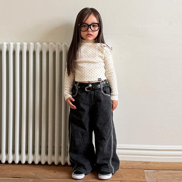 Linework Brushed Denim Pants [Ellymolly]（2026Winter） 2