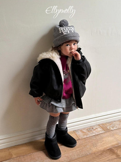 Big Collar Shearling Jumper [Ellymolly]（2026Winter） 14