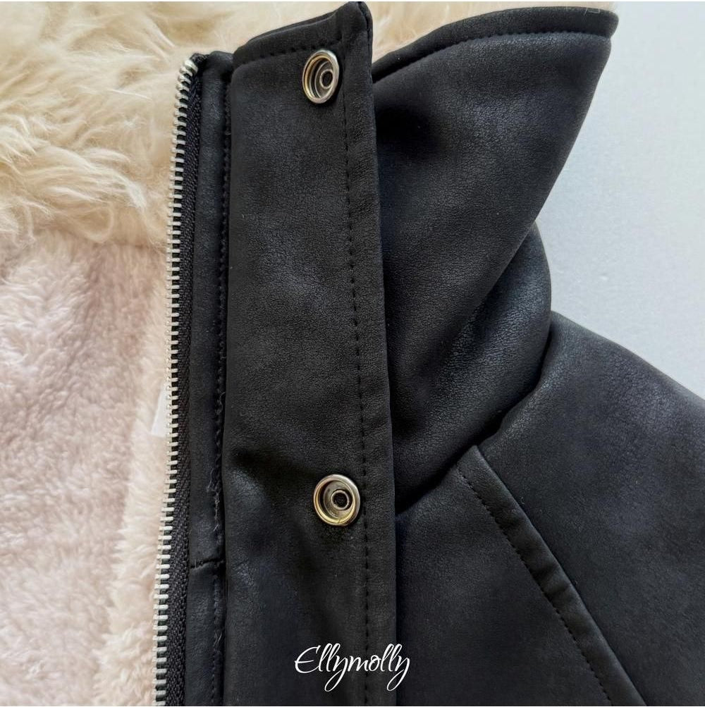 Big Collar Shearling Jumper [Ellymolly]（2026Winter） 23