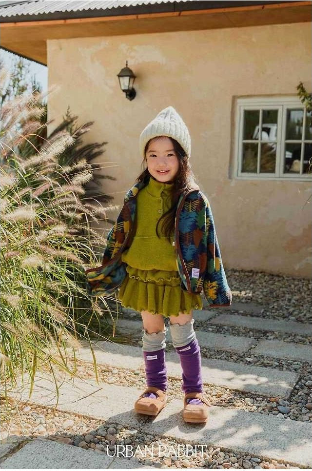 Volume Color Block Knee Socks [URBAN RABBIT]（2026Winter） 4