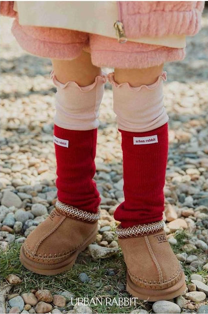 Volume Color Block Knee Socks [URBAN RABBIT]（2026Winter） 5