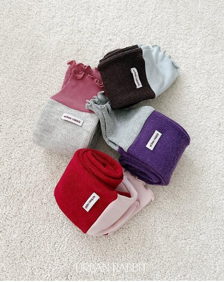 Volume Color Block Knee Socks [URBAN RABBIT]（2026Winter） 10