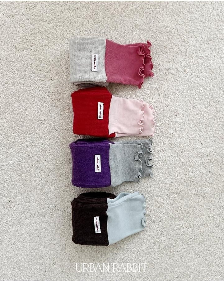 Volume Color Block Knee Socks [URBAN RABBIT]（2026Winter） 11