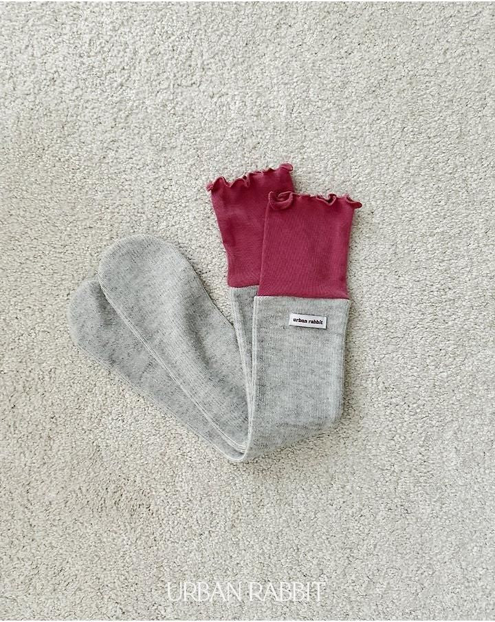 Volume Color Block Knee Socks [URBAN RABBIT]（2026Winter） 13