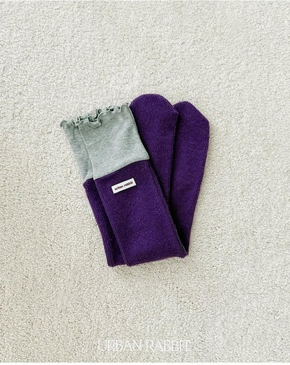 Volume Color Block Knee Socks [URBAN RABBIT]（2026Winter） 15