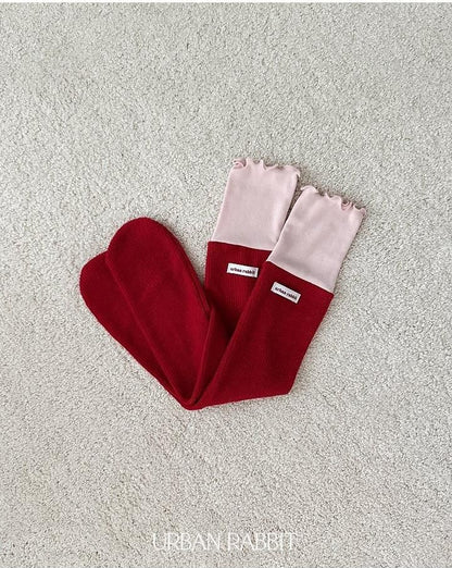 Volume Color Block Knee Socks [URBAN RABBIT]（2026Winter） 16