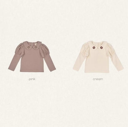 Collar Embroidery Tee [THE BEIGE]（2026AW） 1