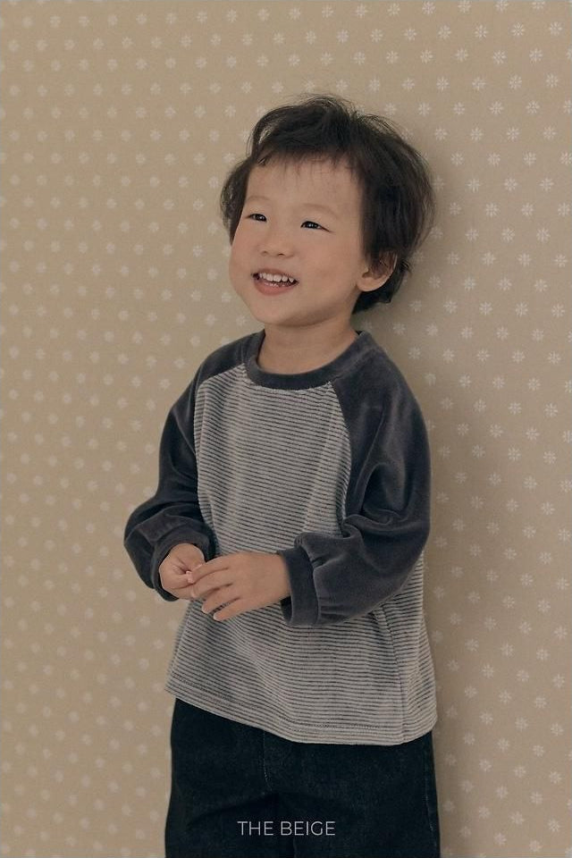 Velvet Stripe Tee [THE BEIGE]（2026AW） 9