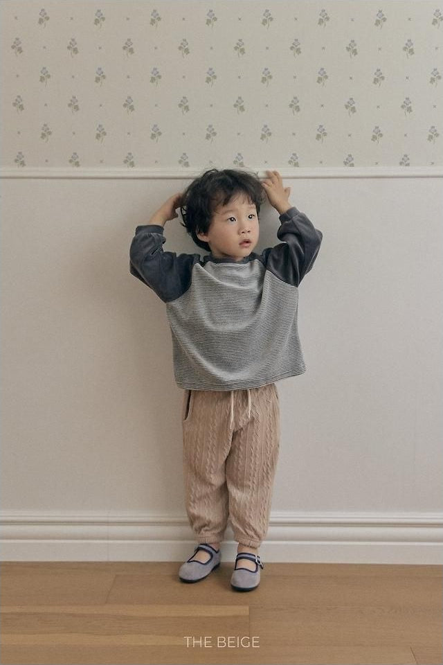 Velvet Stripe Tee [THE BEIGE]（2026AW） 11