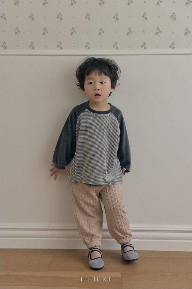 Velvet Stripe Tee [THE BEIGE]（2026AW） 12