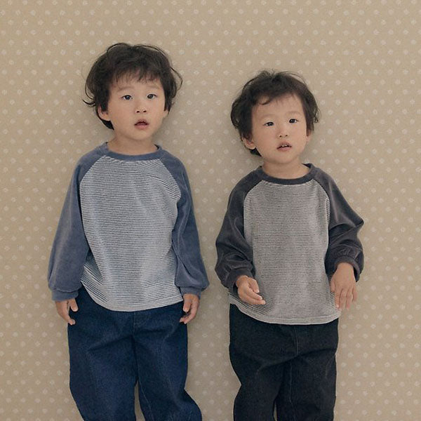 Velvet Stripe Tee [THE BEIGE]（2026AW） 1