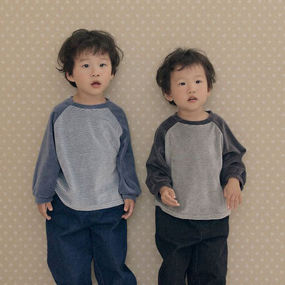 Velvet Stripe Tee [THE BEIGE]（2026AW） 1