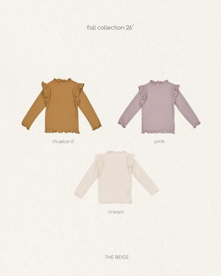 Ribbed Frill Tee [THE BEIGE]（2026AW） 18