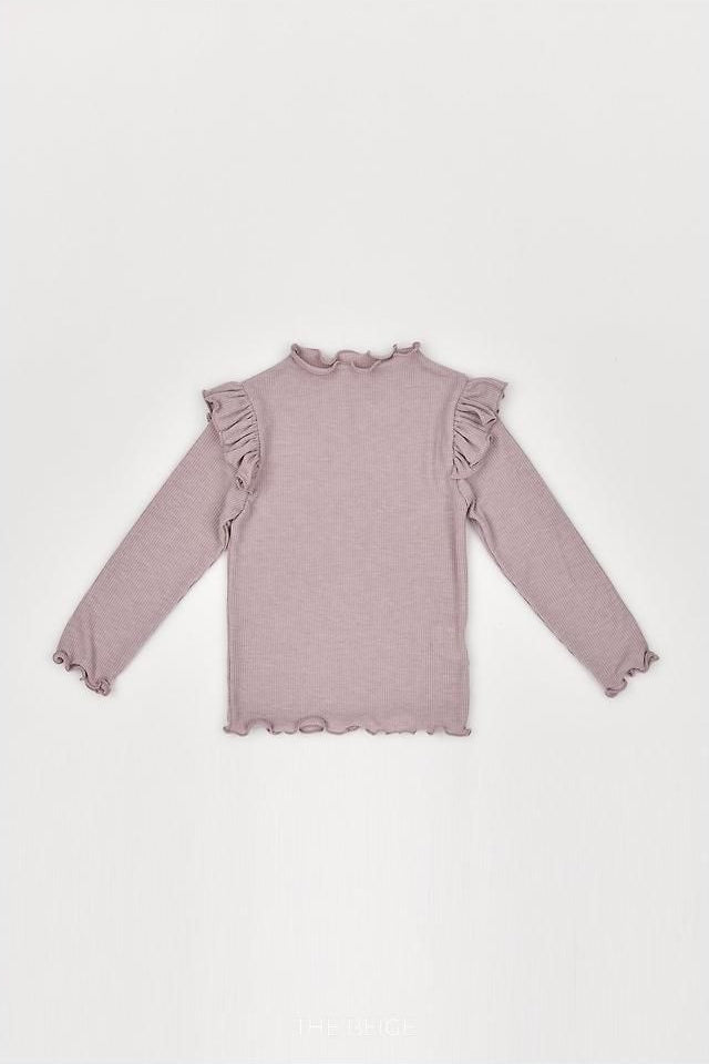 Ribbed Frill Tee [THE BEIGE]（2026AW） 20
