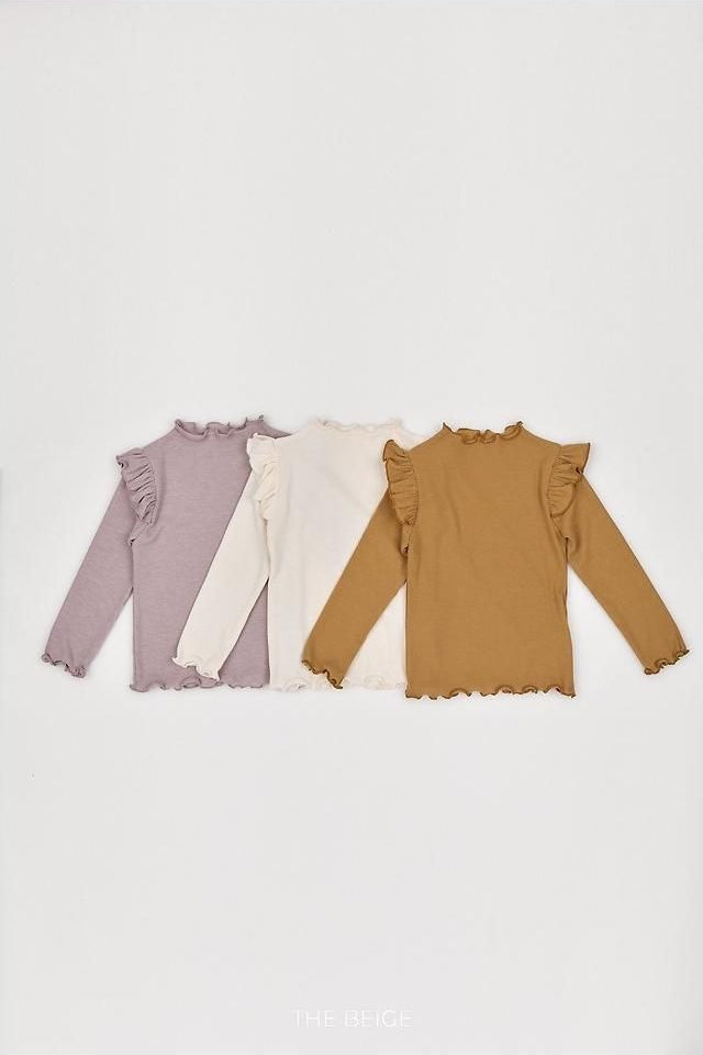 Ribbed Frill Tee [THE BEIGE]（2026AW） 22