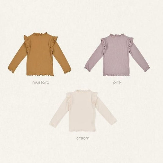 Ribbed Frill Tee [THE BEIGE]（2026AW） 2