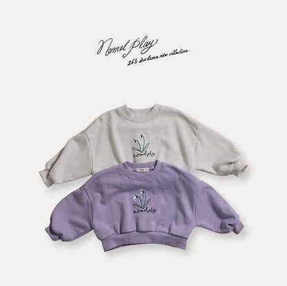 Two Flower Embroidery Crop Sweatshirt [NORMAL PLAY]（2026AW） 4