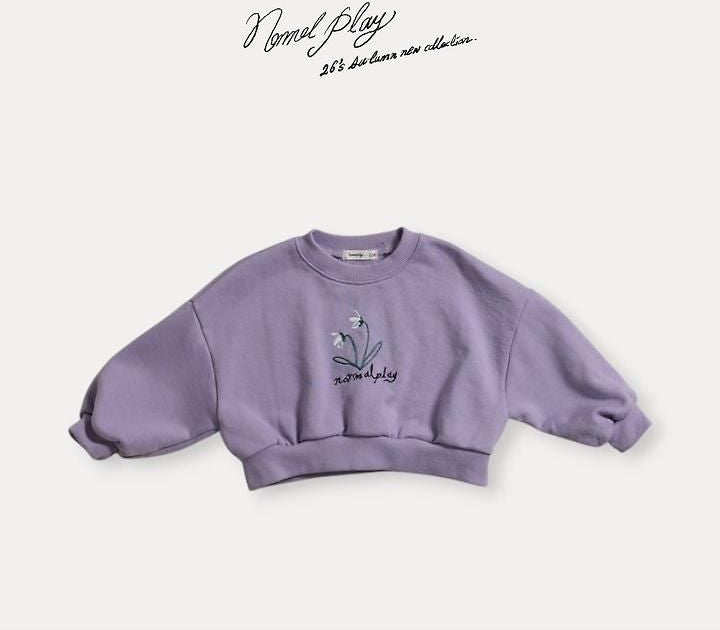 Two Flower Embroidery Crop Sweatshirt [NORMAL PLAY]（2026AW） 5