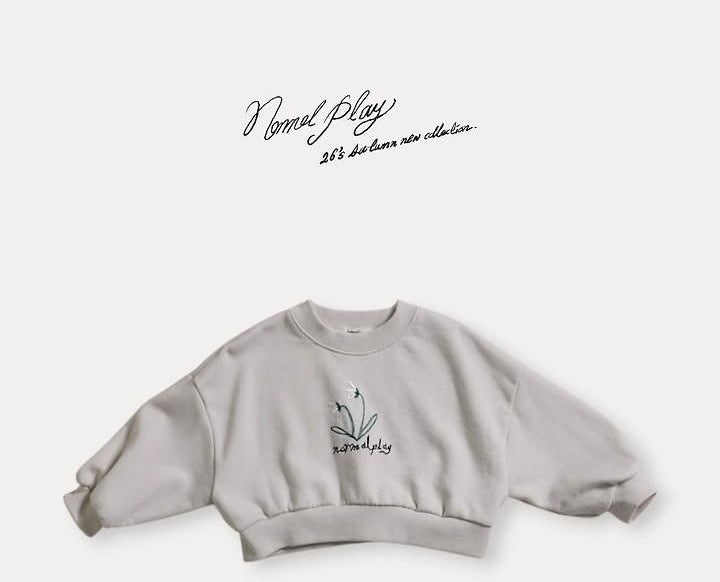 Two Flower Embroidery Crop Sweatshirt [NORMAL PLAY]（2026AW） 6