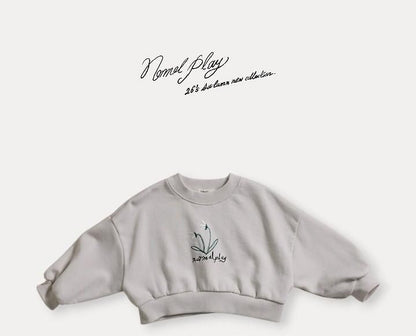 Two Flower Embroidery Crop Sweatshirt [NORMAL PLAY]（2026AW） 6
