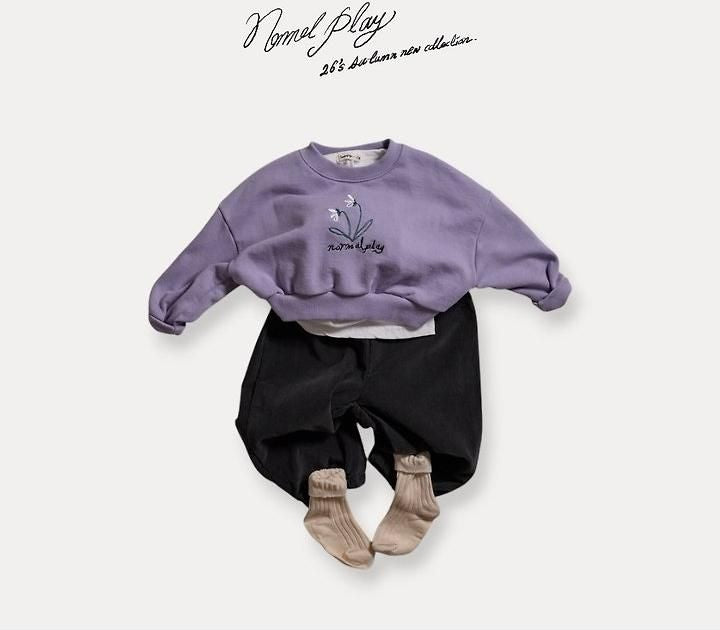Two Flower Embroidery Crop Sweatshirt [NORMAL PLAY]（2026AW） 9