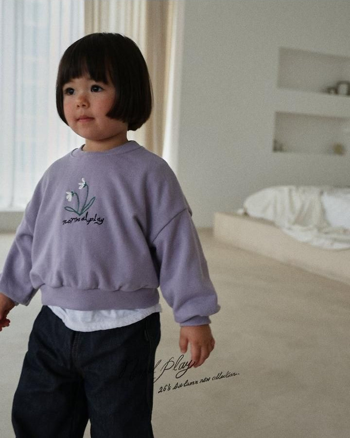 Two Flower Embroidery Crop Sweatshirt [NORMAL PLAY]（2026AW） 16