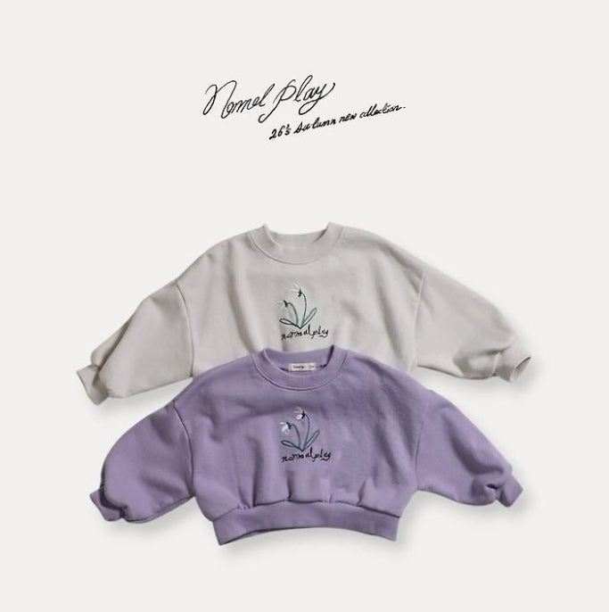 Two Flower Embroidery Crop Sweatshirt [NORMAL PLAY]（2026AW） 1