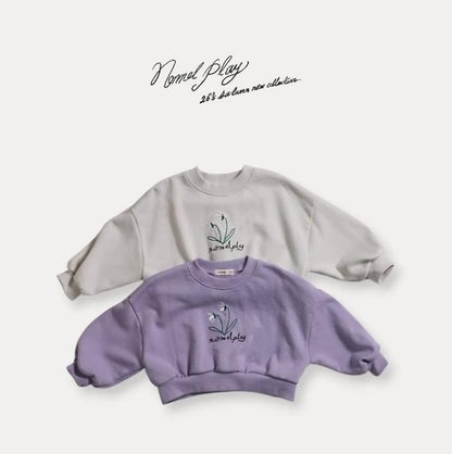 Two Flower Embroidery Crop Sweatshirt [NORMAL PLAY]（2026AW） 1