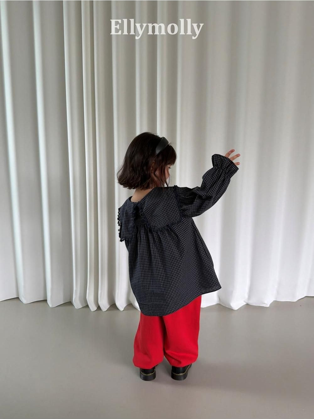 Musk Check Blouse [Ellymolly]（2026AW） 14