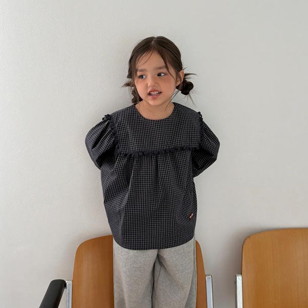 Musk Check Blouse [Ellymolly]（2026AW） 1