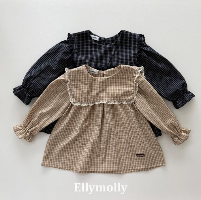 Musk Check Blouse [Ellymolly]（2026AW） 2