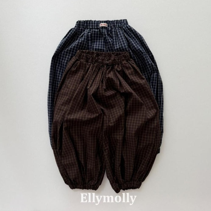 Autumn Grid Balloon Pants [Ellymolly]（2026AW） 2